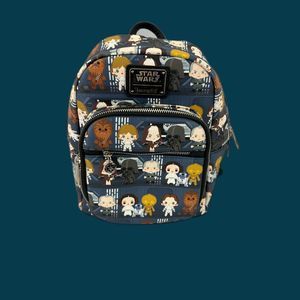 LOUNGEFLY Chibi Star Wars Disney Mini Backpack COLLECTIBLE SOLO LEIA Chewbacca